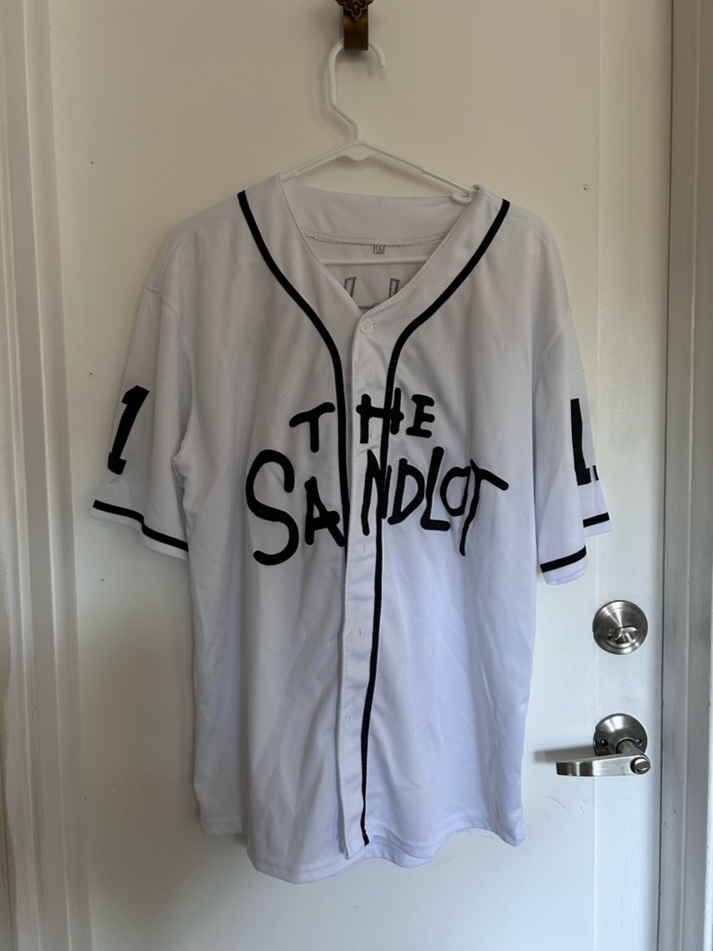 The Sandlot Baseball Jersey in White with Black Trim